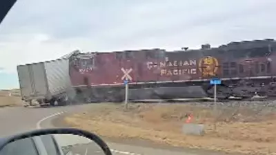Train Smashes Through Semi Trailer in Alberta, RCMP Issues Rail Crossing Warning