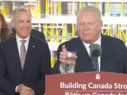 Doug Ford's Water Glass Joke with Mark Carney Goes Viral During Housing Announcement