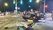 Driver Charged After Vehicle Flips Over at North Bay Intersection