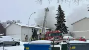 Edmonton Firefighters Battle Blaze at Northwest Townhouse Complex
