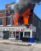 Firefighters Battle Blaze in Downtown Ayr, Ontario, as Crews Respond to Emergency