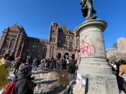 Queen's Park Statues to be Wrapped After Vandalism During Student Protest