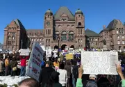 Two Arrested After Vandalism and Assault at Queen's Park Protest Over OSAP Cuts