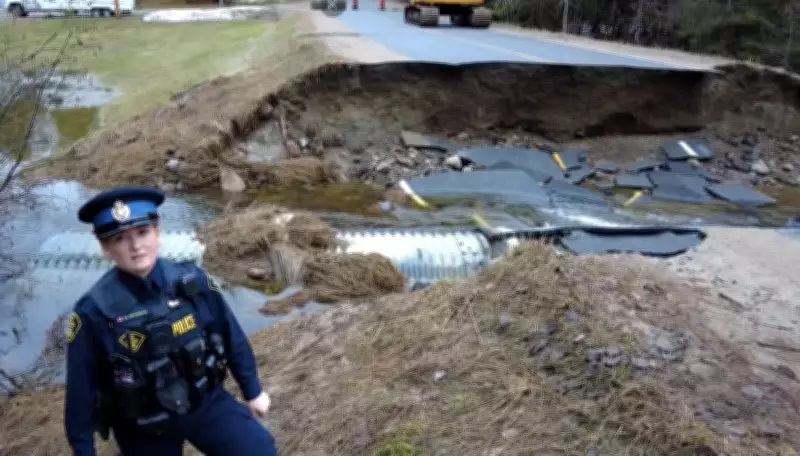 BarrieNewsRoad in Minden Hills Crumbles Amid Ongoing Flooding Emergency