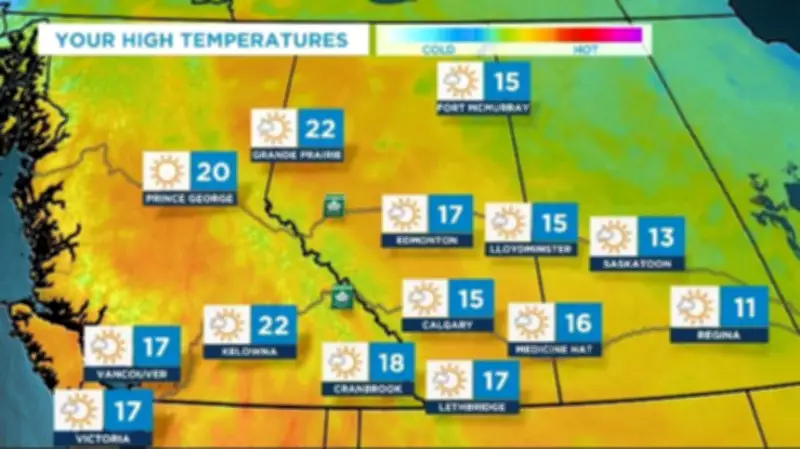 Calgary's Coolest Day Until Next Weekend: Wednesday's High of 15°C