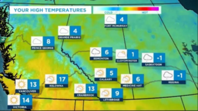 Calgary's Weather: Mild Midweek with 14°C Highs Kicking Off the Weekend