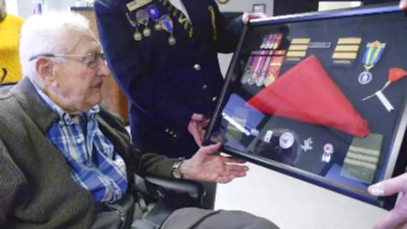 Centenarian WWII Veteran Morris Jackson Honored with Medals Display in North Bay