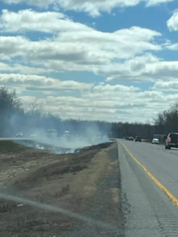 Cigarette Ignites Grass Fire on Highway 416, Ottawa OPP Reports