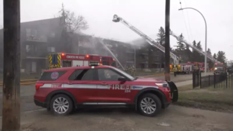 Crews Battle Apartment Fire in West Edmonton on April 23, 2026