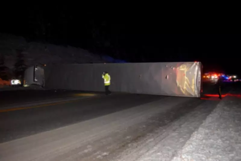 Dramatic B.C. Crash Destroys Tractor Trailer, Tow Truck, and Mercedes on Highway