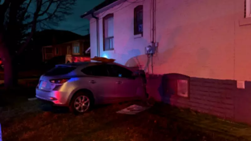 Driver Crashes into North York Home, Suffers Minor Injuries in Late-Night Incident
