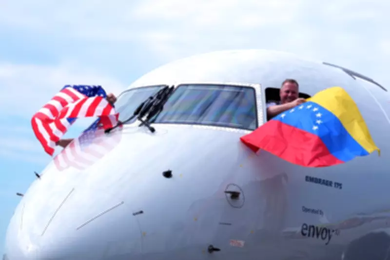 First US-Venezuela commercial flight in 7 years lands in Caracas