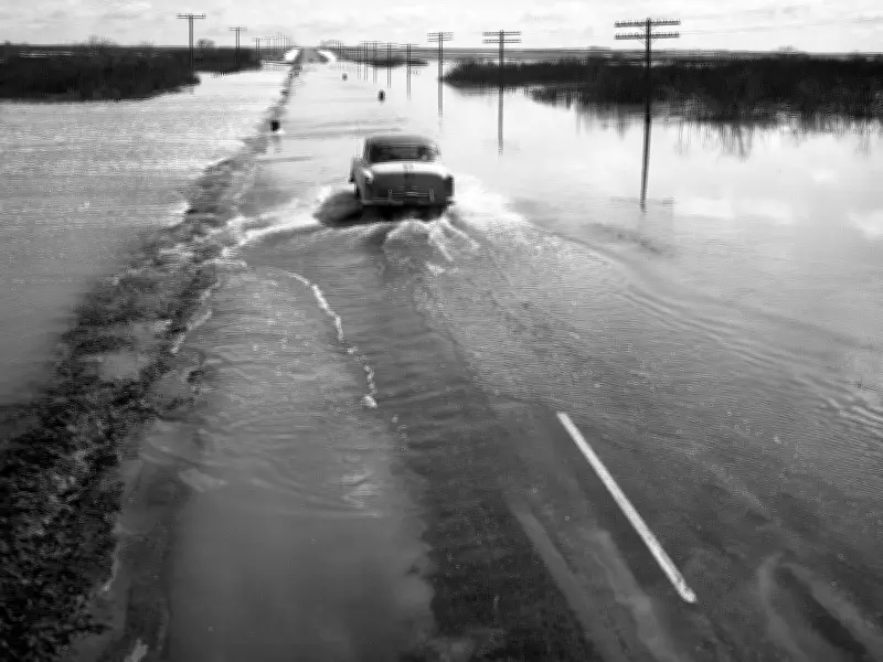 Highway 14 West of Saskatoon Flooded in 1956: A Look Back at Spring Thaw