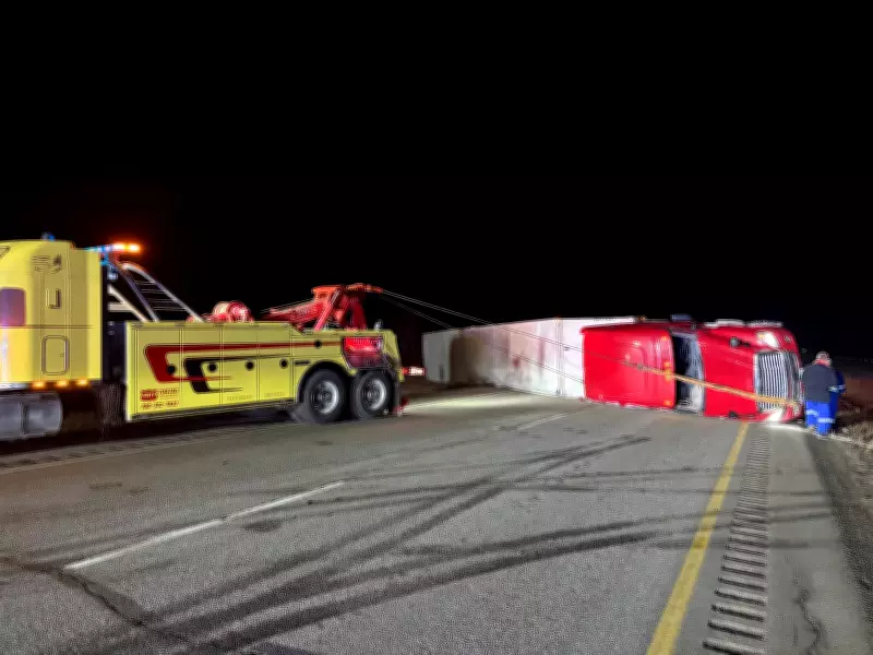 Highway 2 Semi Crash Cleanup Near Maskwacis to Extend Into Morning Hours