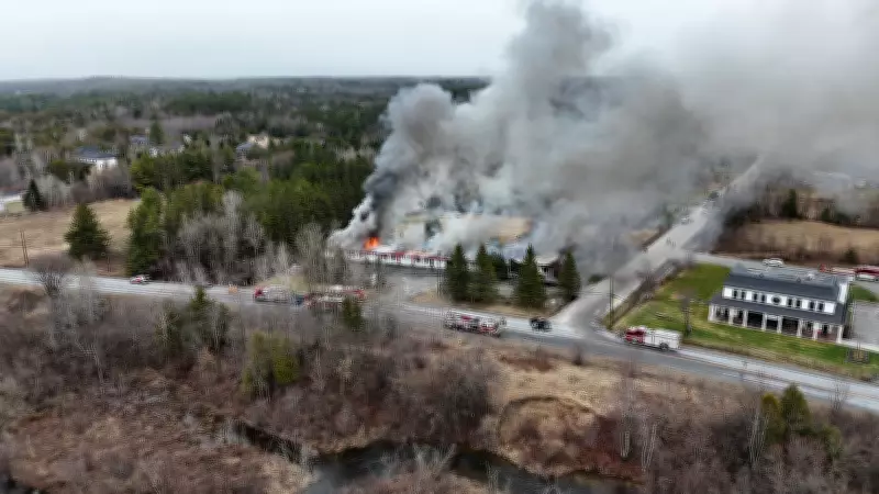 Iconic Red-Roofed Motel Destroyed by Fire in Magog, Quebec