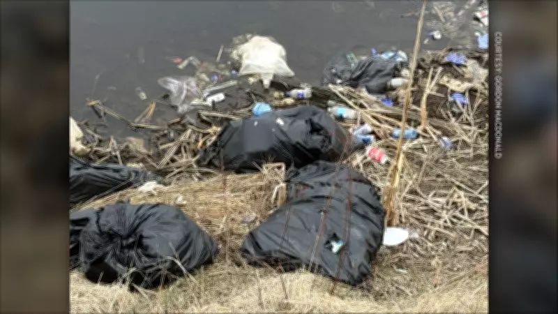 Illegal Dumping in Cape Breton: Garbage Bags Found in Little Pond Waters