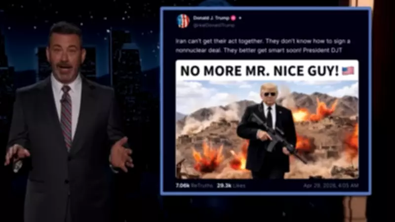 Jimmy Kimmel Mocks Trump's AI-Generated Iran Threat Image