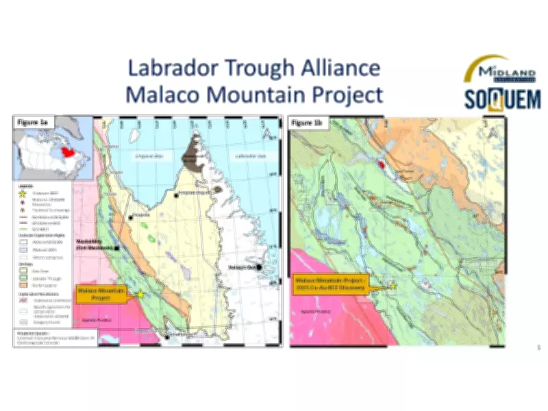 Midland and SOQUEM Plan IP Survey for Malaco Mountain Copper-Gold-REE Zone