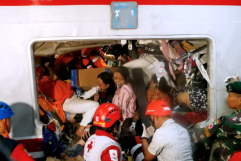 Rescuers Recover Last Victims from Indonesia Train Wreck Killing 14