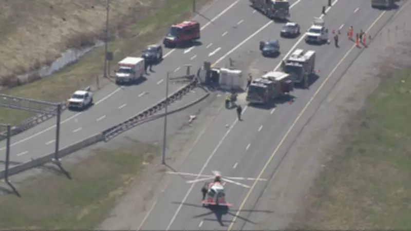 Senior Man Critically Injured in Single-Vehicle Crash on Highway 407 in Whitby