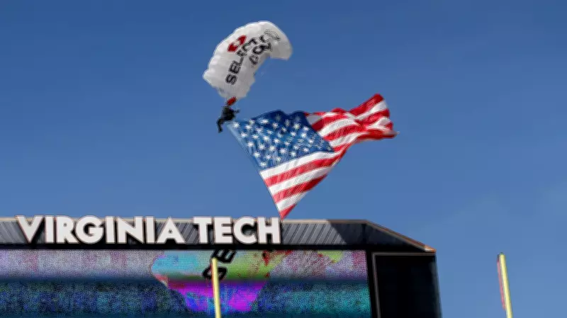 Skydiver Crashes into Scoreboard at Virginia Tech Spring Football Game