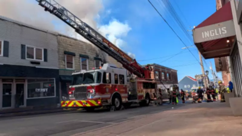 Structure Fire Leads to Street Closure in New Glasgow, Nova Scotia