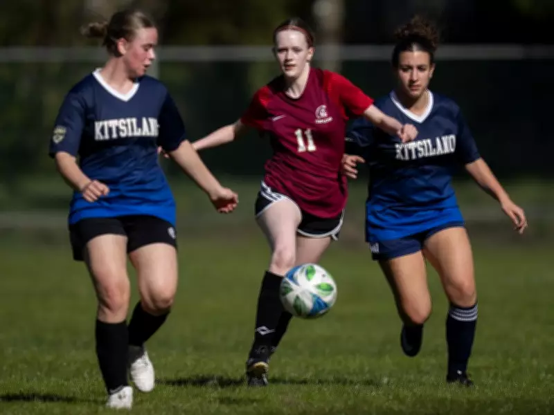 Templeton Secondary Girls Soccer Team Debuts New Jerseys in Match Against Kitsilano