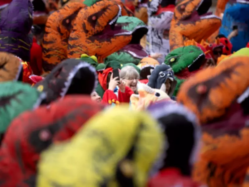 University of Calgary Shatters Guinness World Record with Dinosaur Costume Gathering