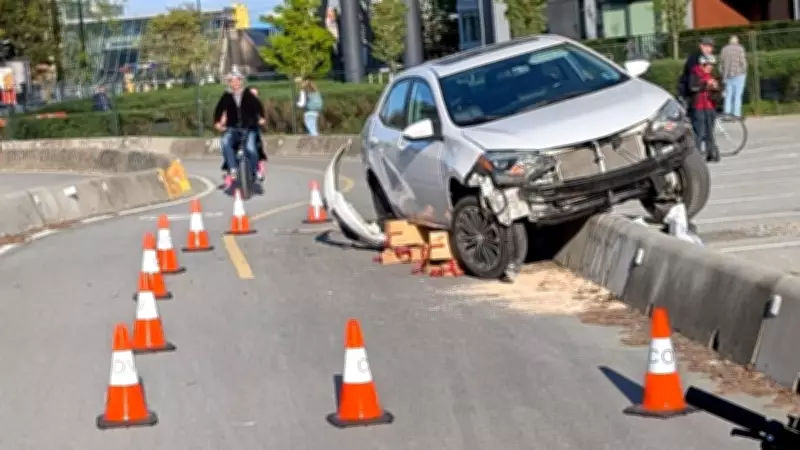 Vehicle Crash in Olympic Village Highlights Need for Protected Bike Lanes