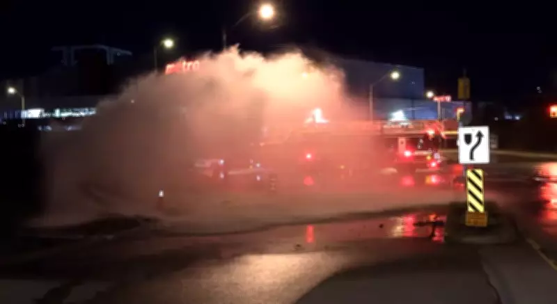 Water Main Break Sends Geyser 10 Feet High in Scarborough, Toronto Fire Reports
