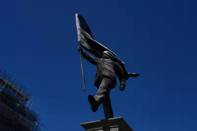 Banksy Confirms New London Statue of Man Blinded by Flag