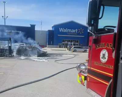 No Injuries After Vehicle Fire Spreads in Walmart Parking Lot