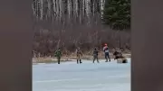 Manitoba Man and Officers Rescue Moose Trapped in Ice on Bird River
