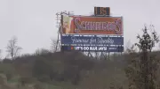 Schneiders Sign in Wellington County Damaged by Severe Storm