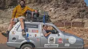 World Record Broken: Duo Drives Three-Wheeled Car 'Sheila' 25,000 km for Charity