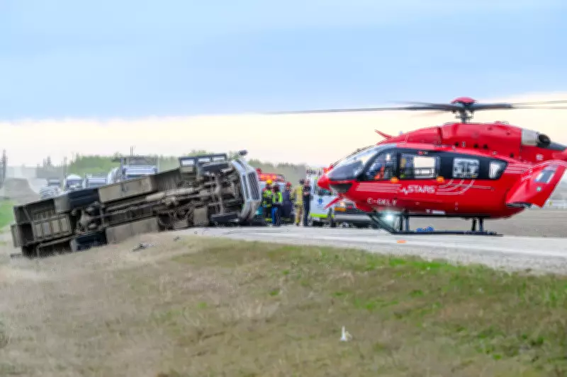 4 in Life-Threatening Condition After Bus Carrying Oil Workers Rolls in Northern Alberta