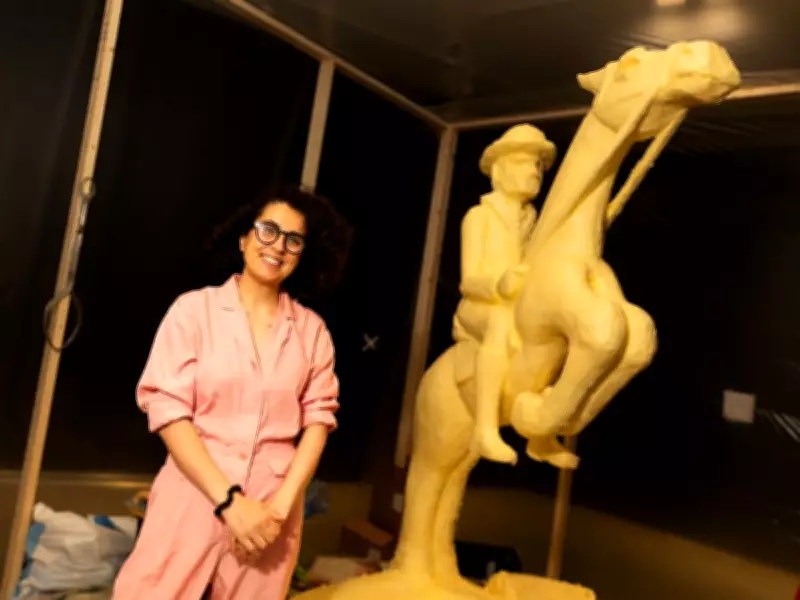 Butter Sculpture of Cowboy Being Built at Contemporary Calgary