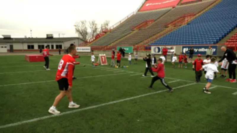 Calgary Stampeders Rookies Lead Youth Football Camp at McMahon Stadium