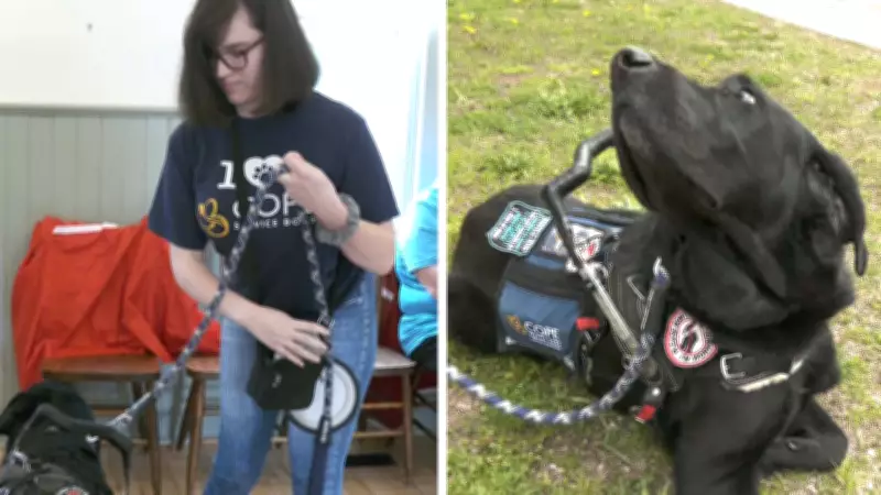 Cerebral Palsy Woman Advocates for Service Dogs at Fundraiser