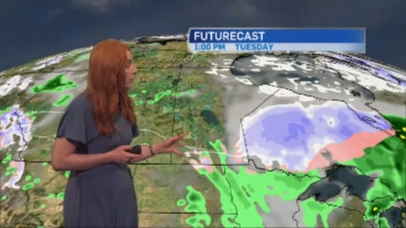 Cloudy and Cool Tuesday in Winnipeg Before Warmup: Katherine Dow
