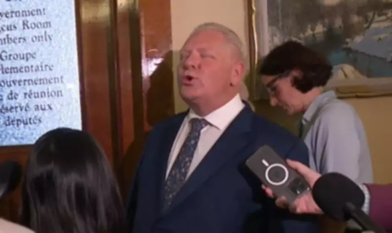 Doug Ford howls like wolf to scare coyotes, shares tip with reporters