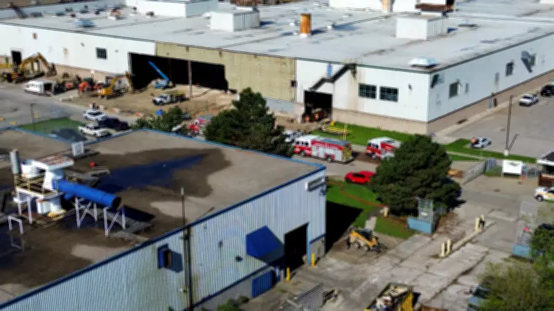Firefighters Battle Industrial Blaze on G N Booth Drive in Windsor