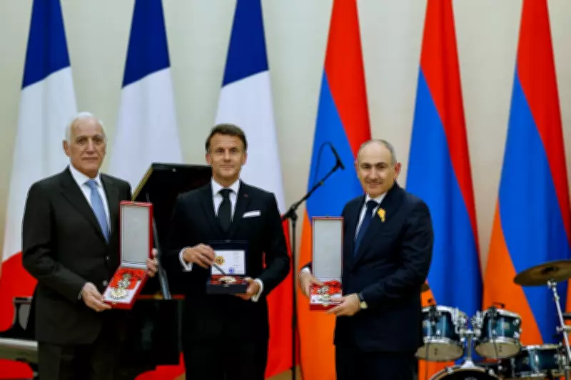 Macron Sings Aznavour Ballad with Pashinyan at State Dinner in Armenia