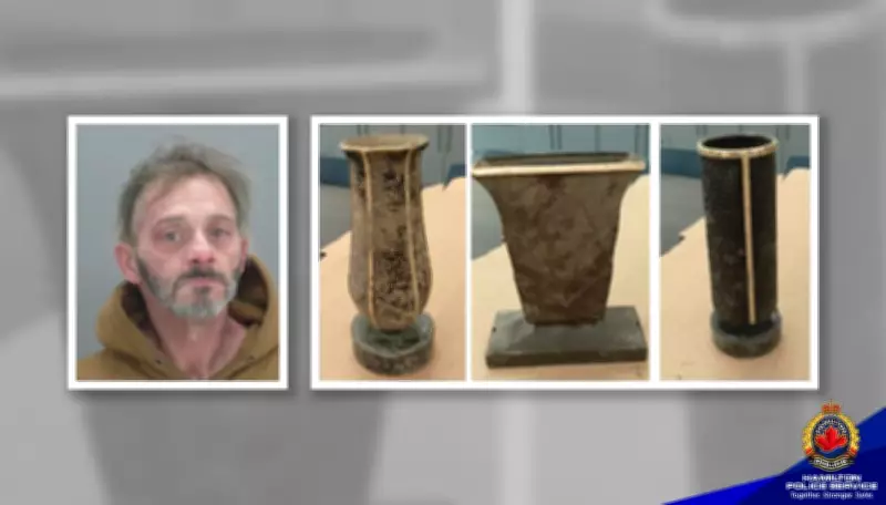 Man arrested after theft of 40 vases from Hamilton cemetery graves