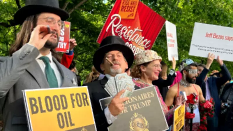 Met Gala Protester Confronts Bezos: 'Your Red Carpet Is Stained with Blood'