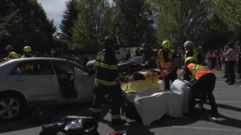 Mock Crash Shows BC Students Dangers of Impaired Driving