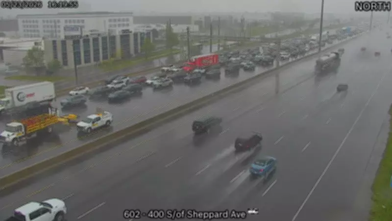 Multi-Vehicle Collision Blocks Southbound Hwy. 400 in Toronto
