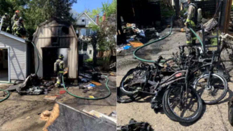 Multiple e-bikes involved in west-end shed fire, Toronto fire says