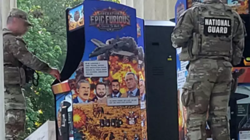 National Guard Troops Play Anti-Trump Arcade Games in D.C.