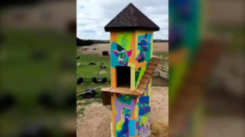 Ontario Farm Unveils Canada's First Goat Tower with Vibrant Mural